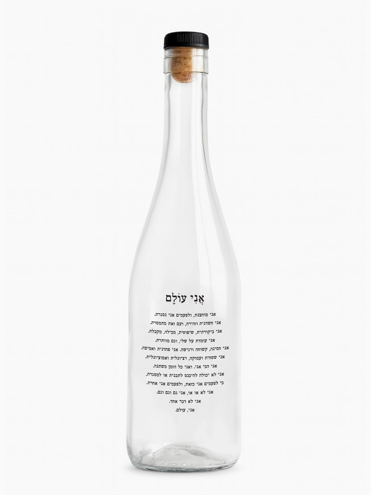 בקבוק-זכוכית-750-מ״ל-אני עולם-מילים-ללא-פילטר-הדר-טל